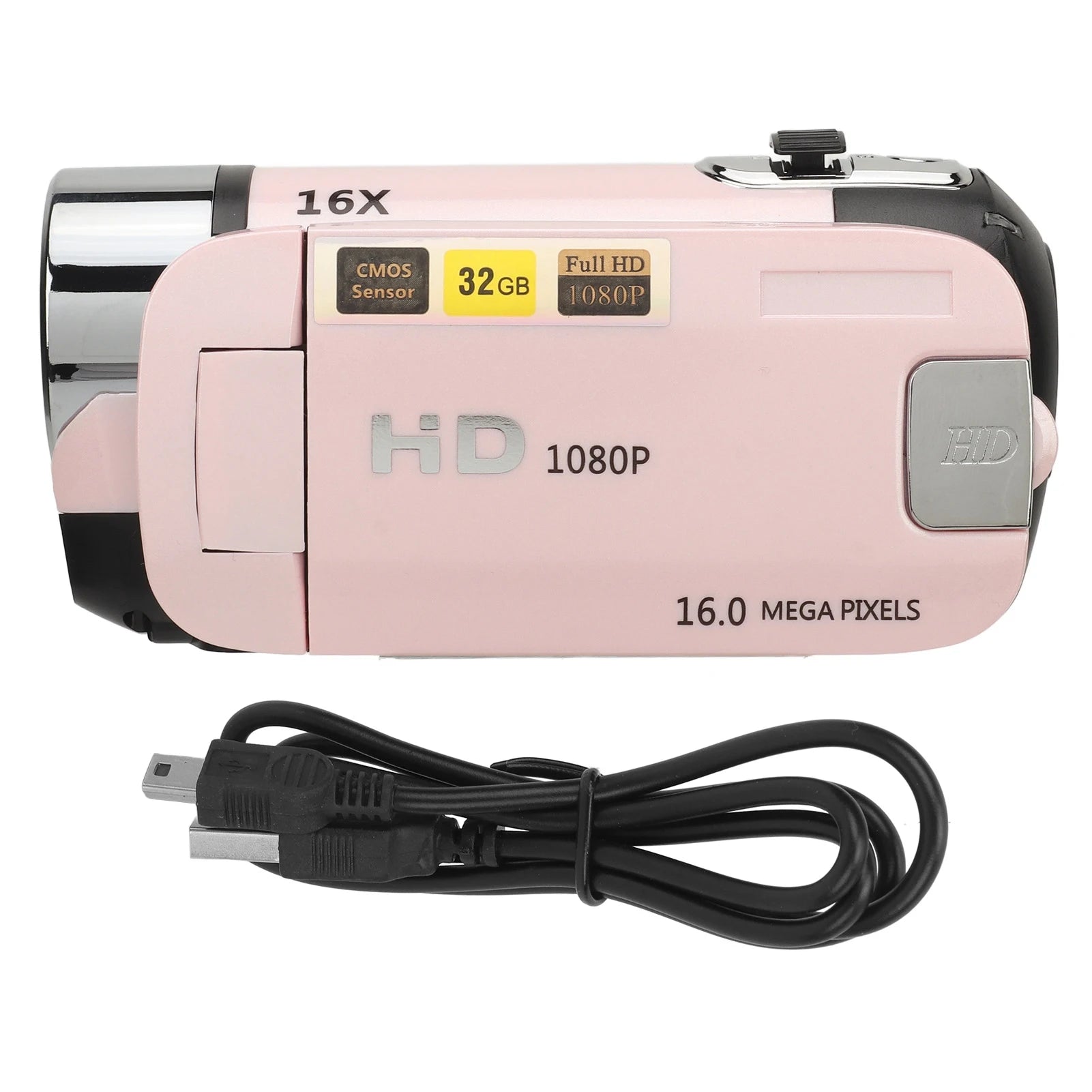 D90 1080P 16MP Digital Camera 2.4 Inch Rotatable Screen Camcorder 16X Zoom HD Video Recorder with Fill Light HD Video Camcorder